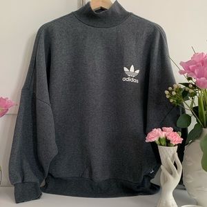 ☁️Soft Oversized Adidas Grey Turtleneck Sweatshirt